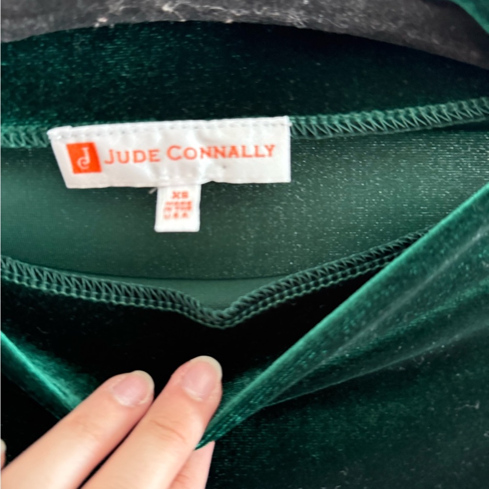 Jude Connally dark green velvet mockneck top, size XS - Picture 6 of 6